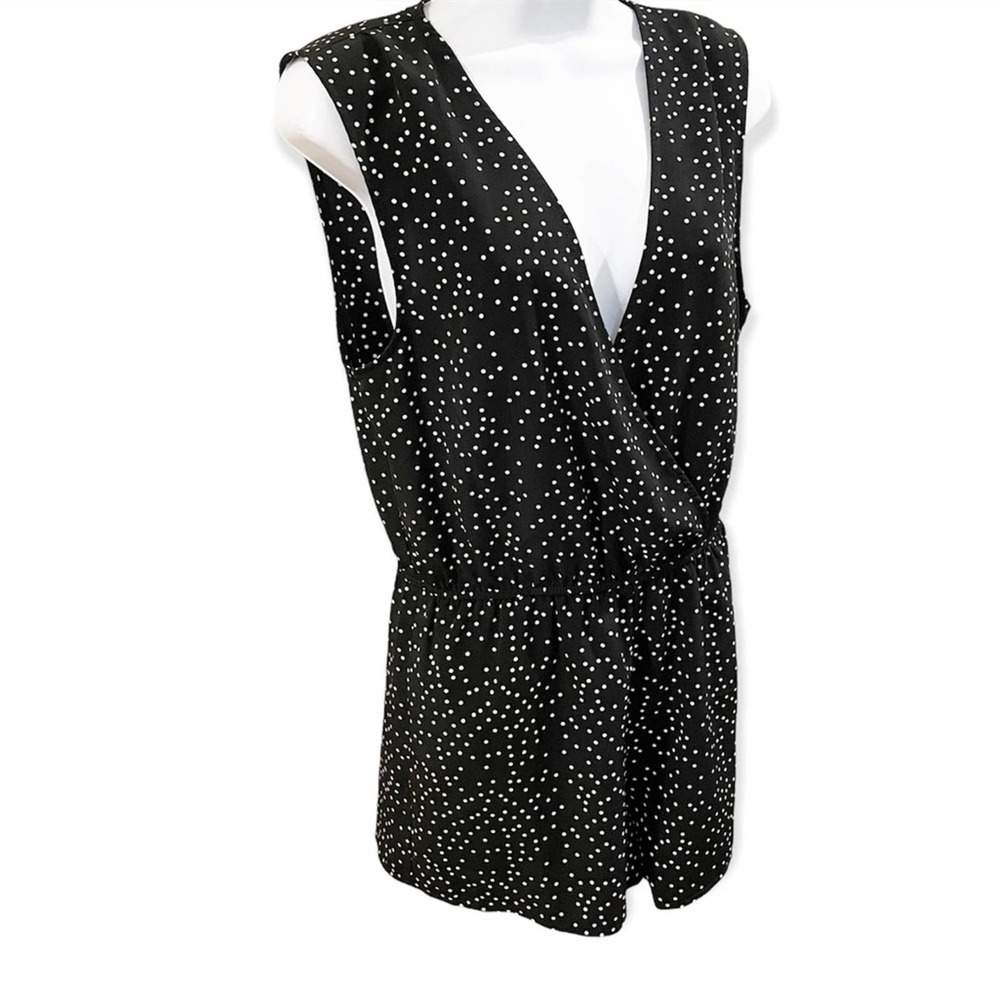 Seek the Label Polka Dot Deep V Neck Romper Black and White LF Size Medium - Picture 2 of 10